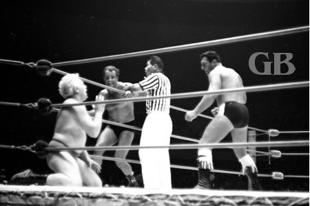 Ray Stevens begs for mercy as Kozak and White Wolf close in.